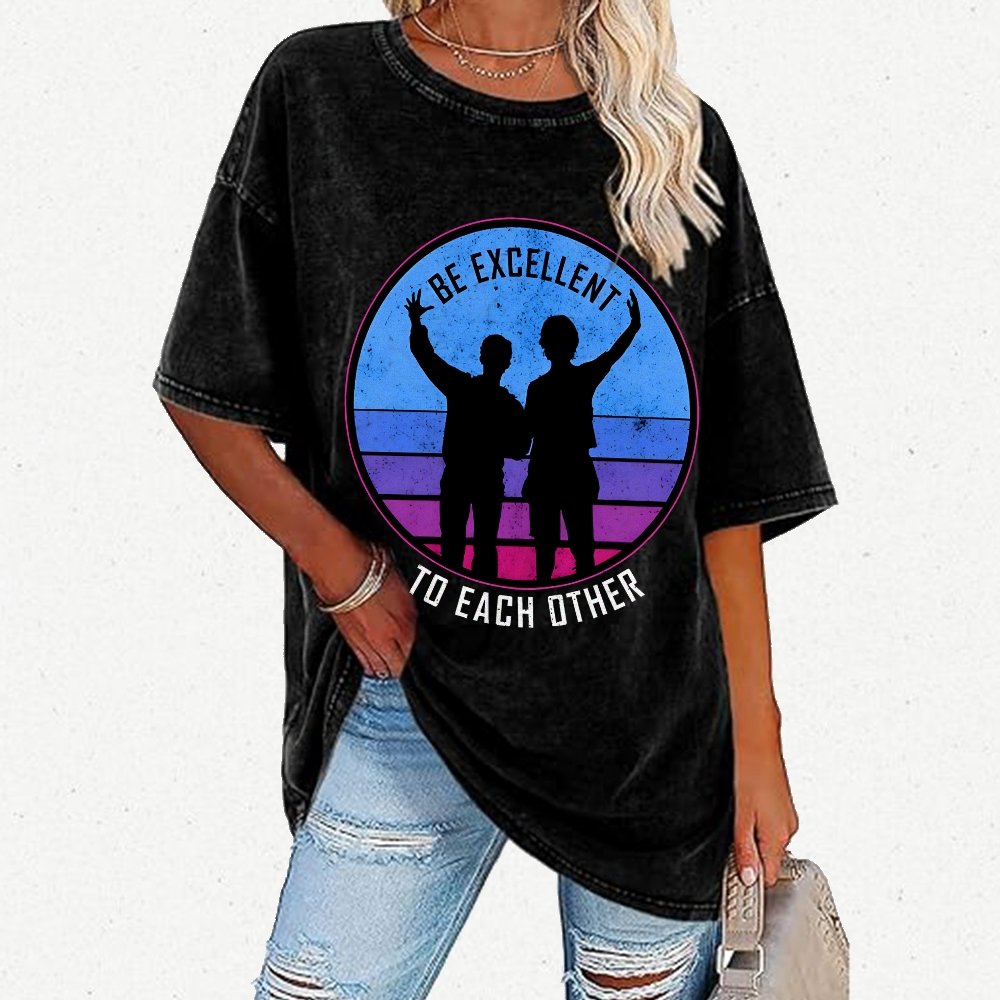 Be Excellent To Each Other 80s Vintage Distressed T-shirt