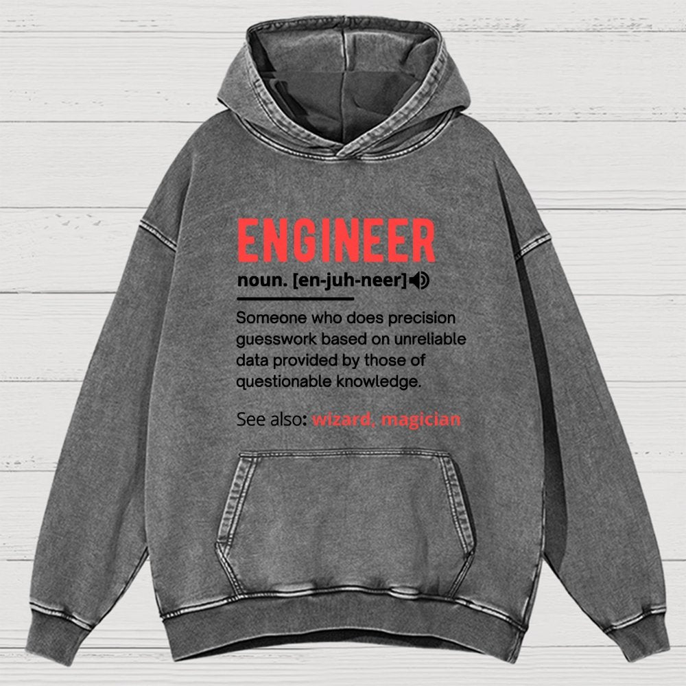 Engineer Definition Vintage Distressed Hoodie
