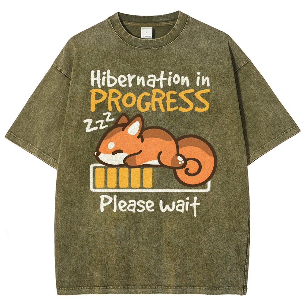 Hibernation In Progress Vintage Distressed T-shirt