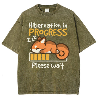 Hibernation In Progress Vintage Distressed T-shirt