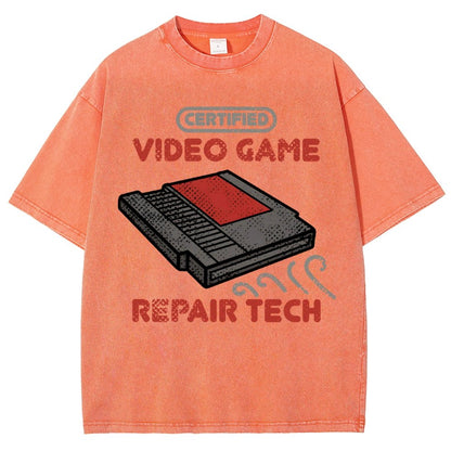 Video Game Repair Tech Vintage Distressed T-shirt