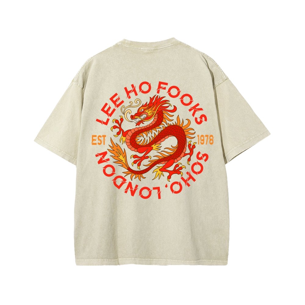 Lee Ho Fooks Front And Back Printing Washed T-shirt