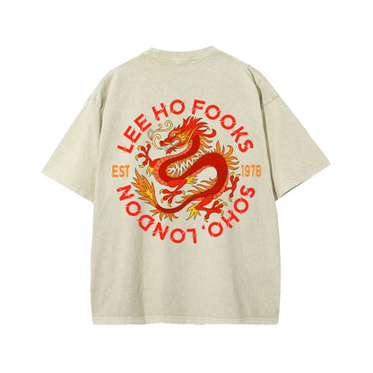 Lee Ho Fooks Front And Back Printing Washed T-shirt