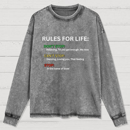 Rules For Life Washed Long Sleeve Tee