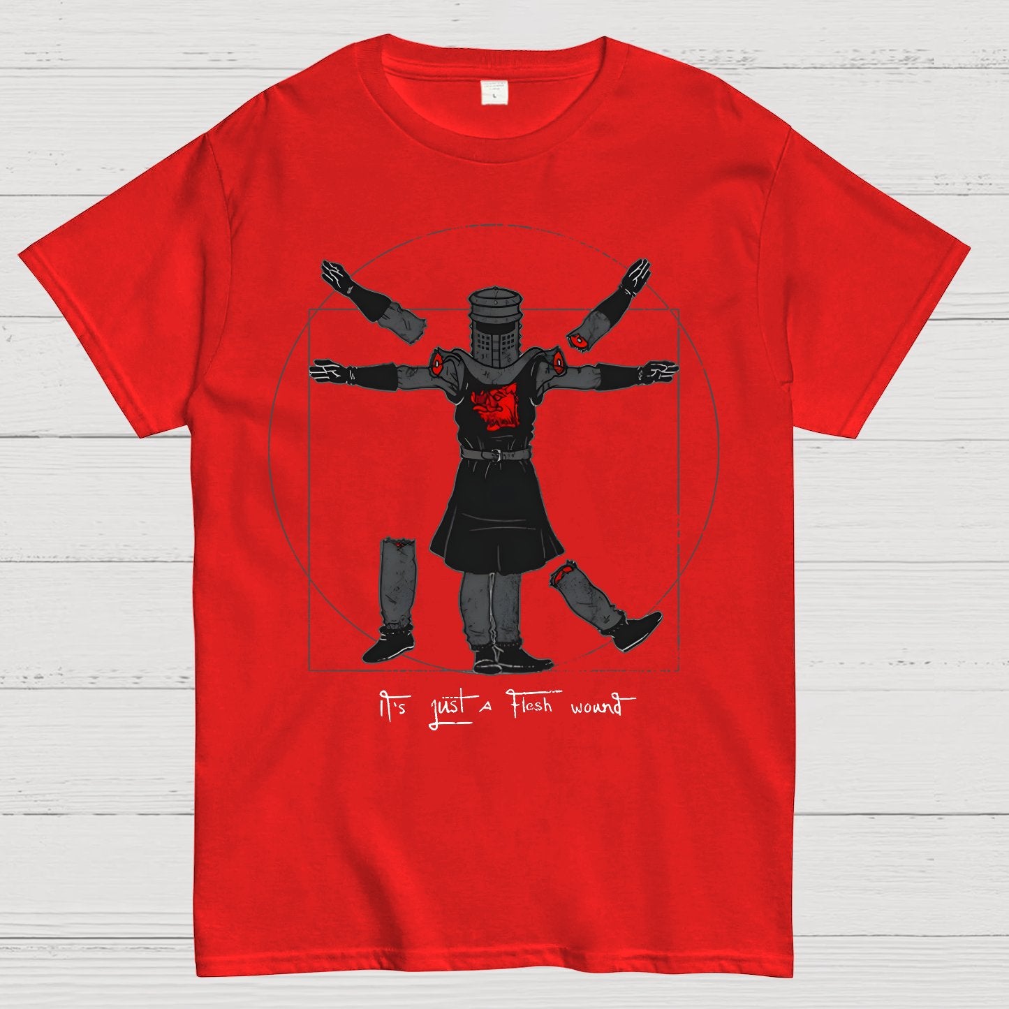 Vitruvian Man- Black Knight Geek T-Shirt