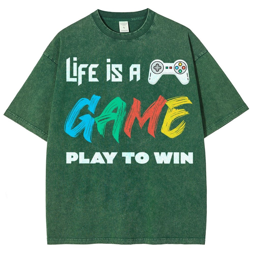 Life Is A Game Play To Win Vintage Distressed T-shirt