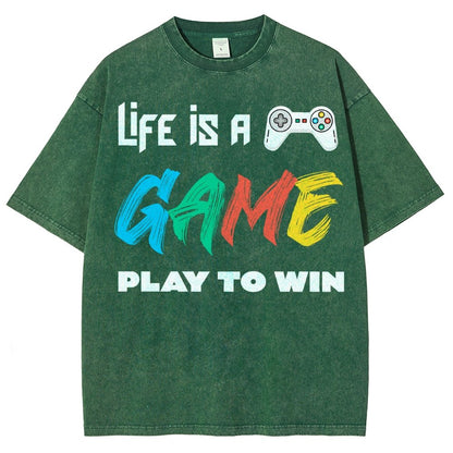 Life Is A Game Play To Win Vintage Distressed T-shirt