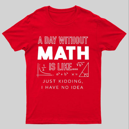 A Day Without Math Is Like Geeky T-Shirt
