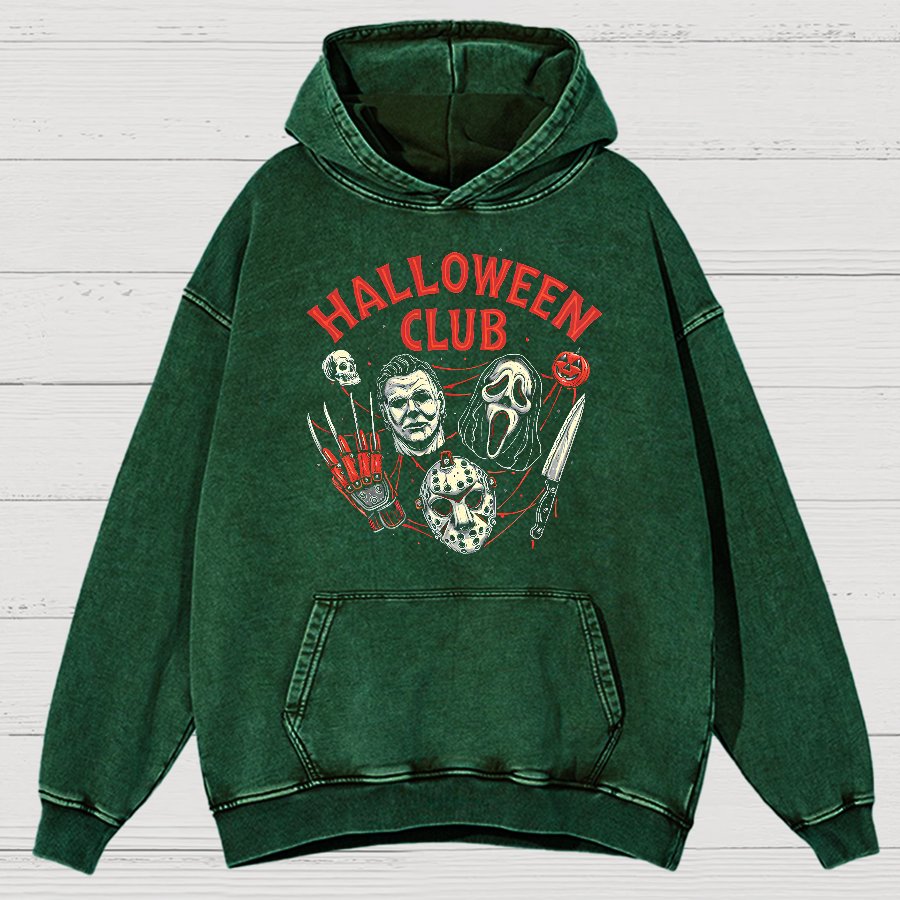 Halloween Club Vintage Distressed Hoodie