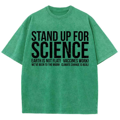 Earth Is Not Flat Stand Up For Science Vintage Distressed T-shirt