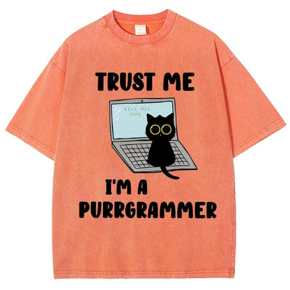 Trust Me Kill All Homi 00 I'm A Purrgrammer Vintage Distressed T-shirt