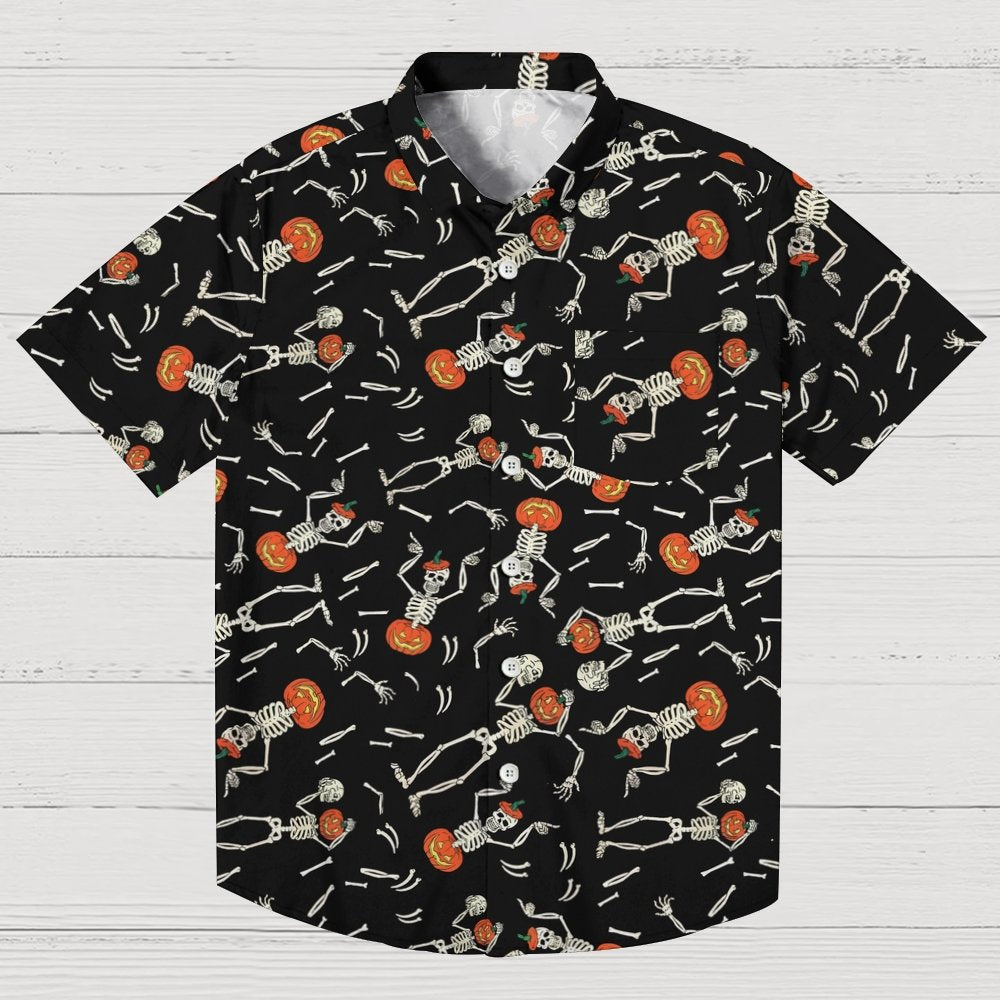 Pumpkin Skull Halloween Geeky Shirt
