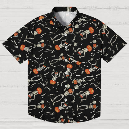 Pumpkin Skull Halloween Geeky Shirt