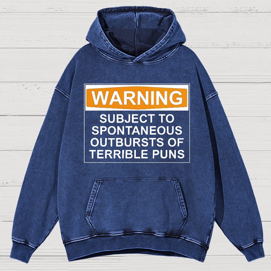 Warning - Terrible Puns!Vintage Distressed Hoodie