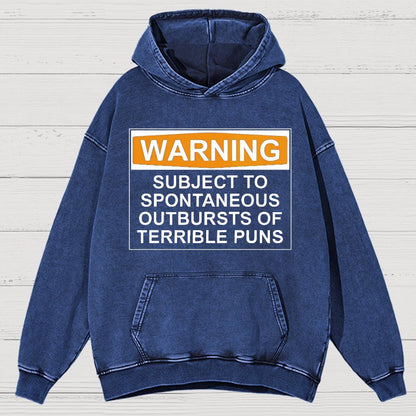 Warning - Terrible Puns!Vintage Distressed Hoodie