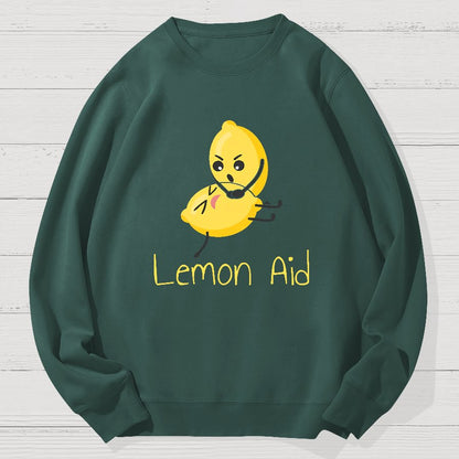 Funny LemonAid - Lemon First Aid Pun Geek Cotton Sweatshirt