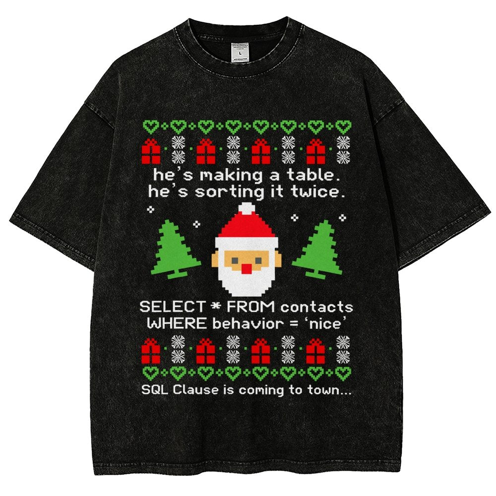 He's Making A Table Christmas Vintage Distressed T-shirt