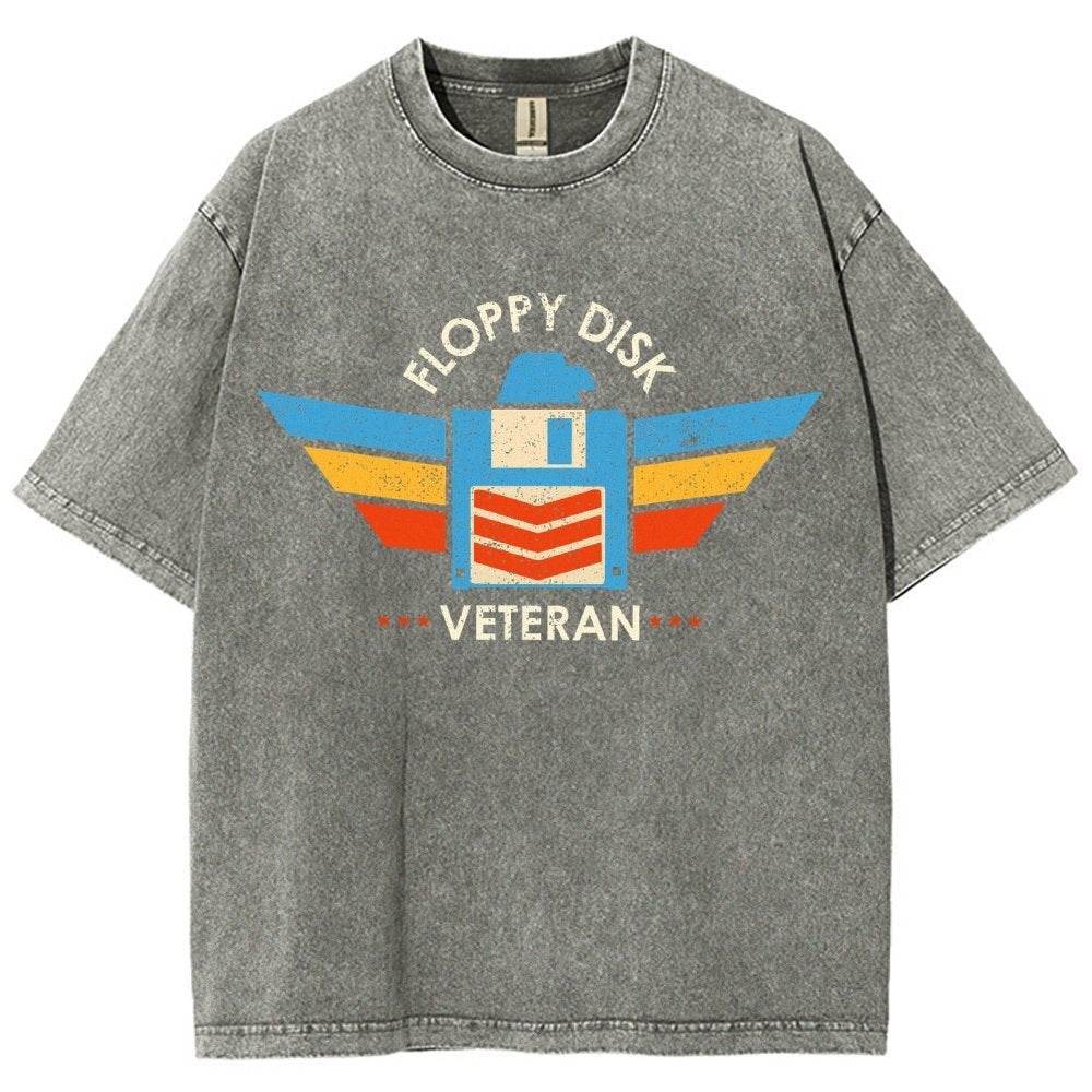 Floppy Disk Veteran Vintage Distressed T-shirt