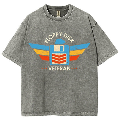 Floppy Disk Veteran Vintage Distressed T-shirt