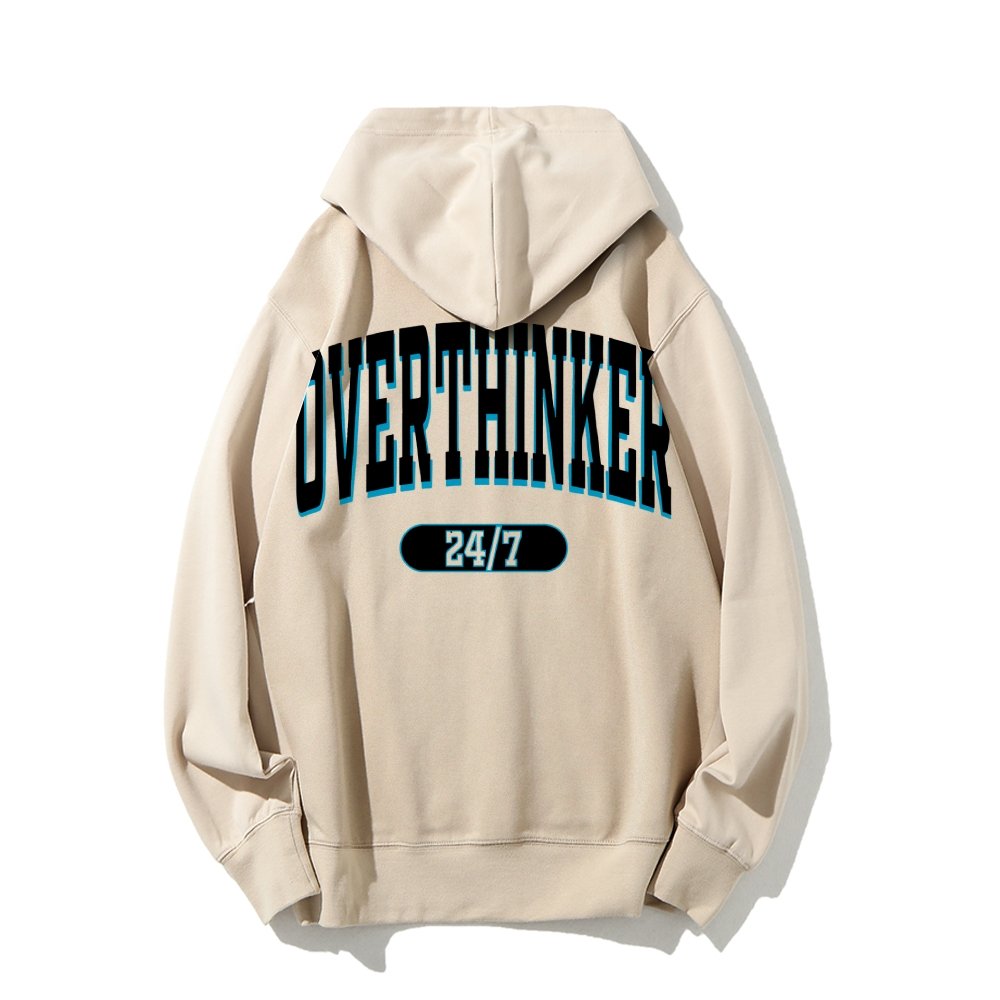 Overthinker All the time Printed Back Cotton Hoodie