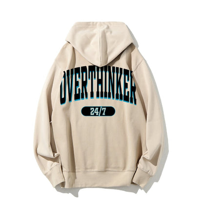 Overthinker All the time Printed Back Cotton Hoodie