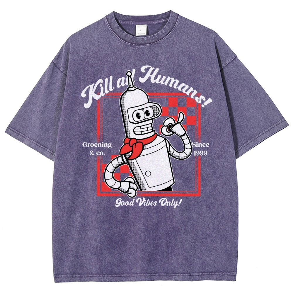 Kill All Humans Vintage Distressed T-shirt
