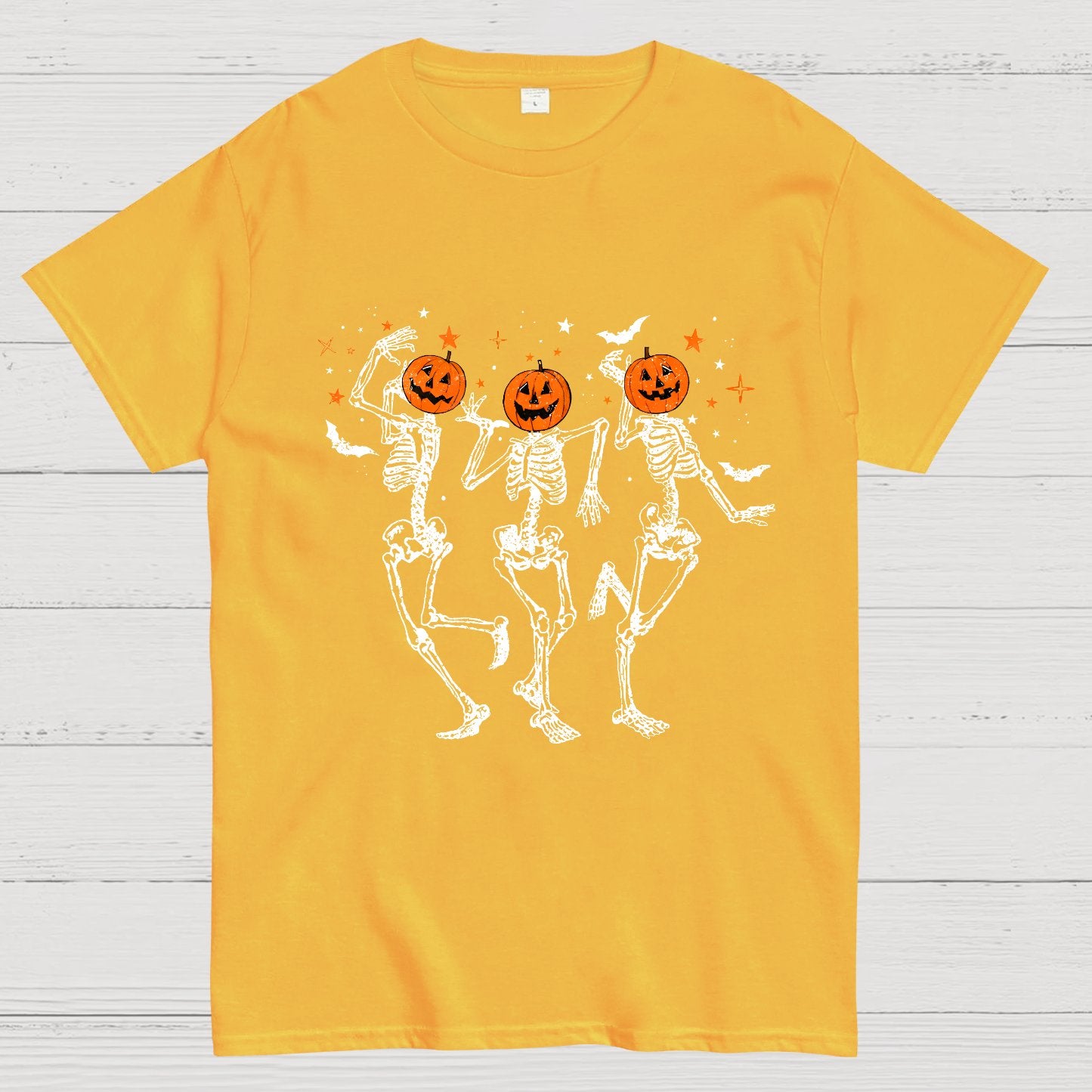 Dancing Skeleton Pumpkin Geeky T-Shirt