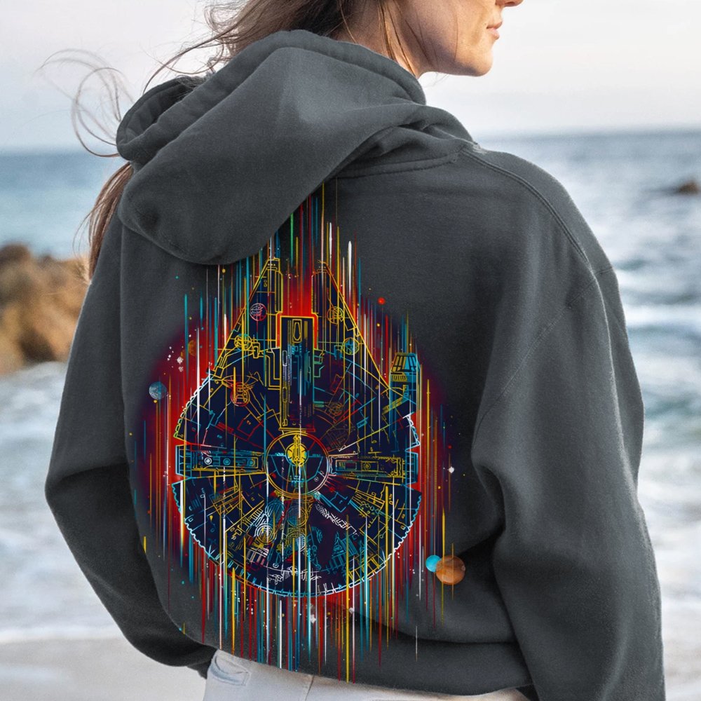 The Neon Falcon Printed Back Cotton Hoodie