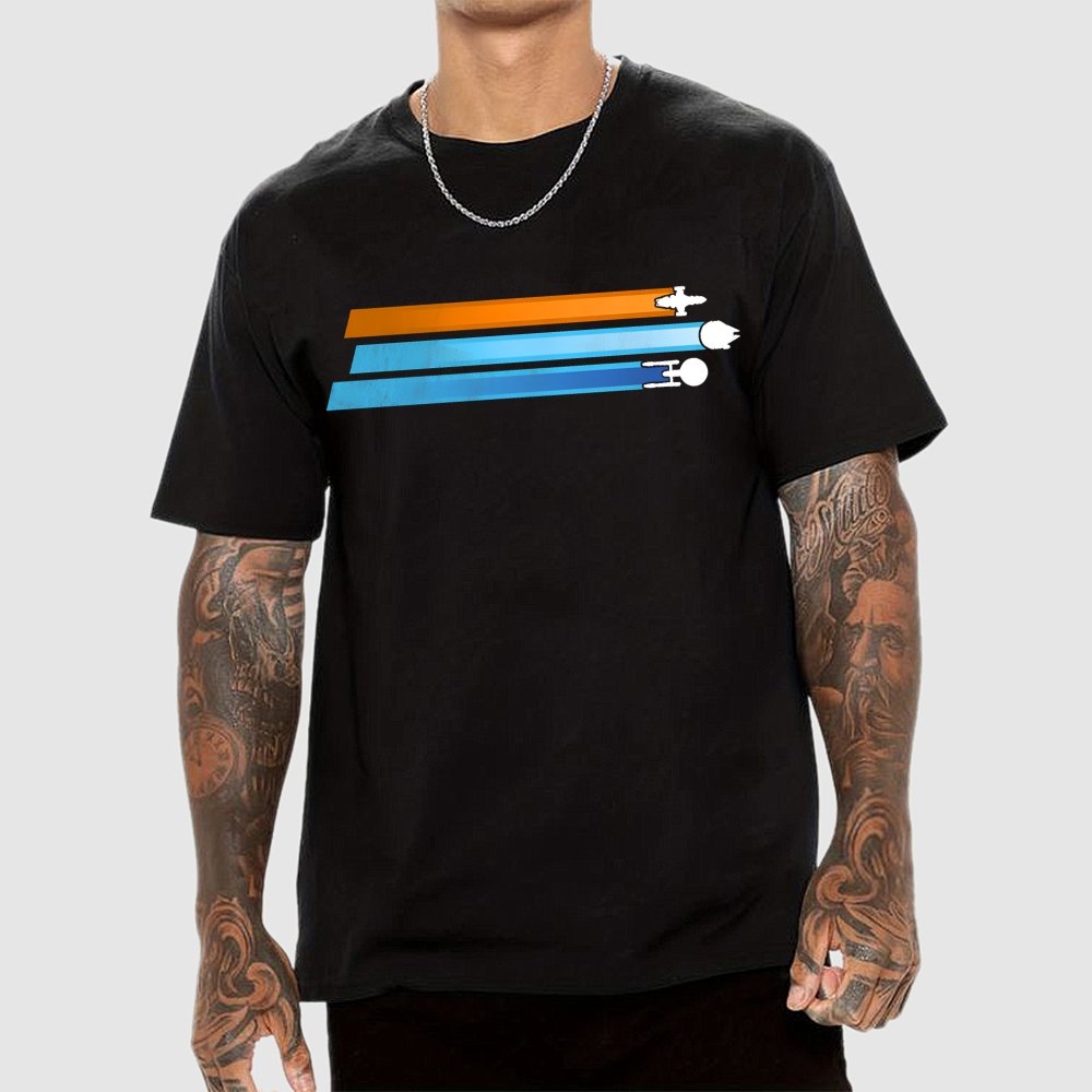 Space Racing Stripes Geek T-Shirt
