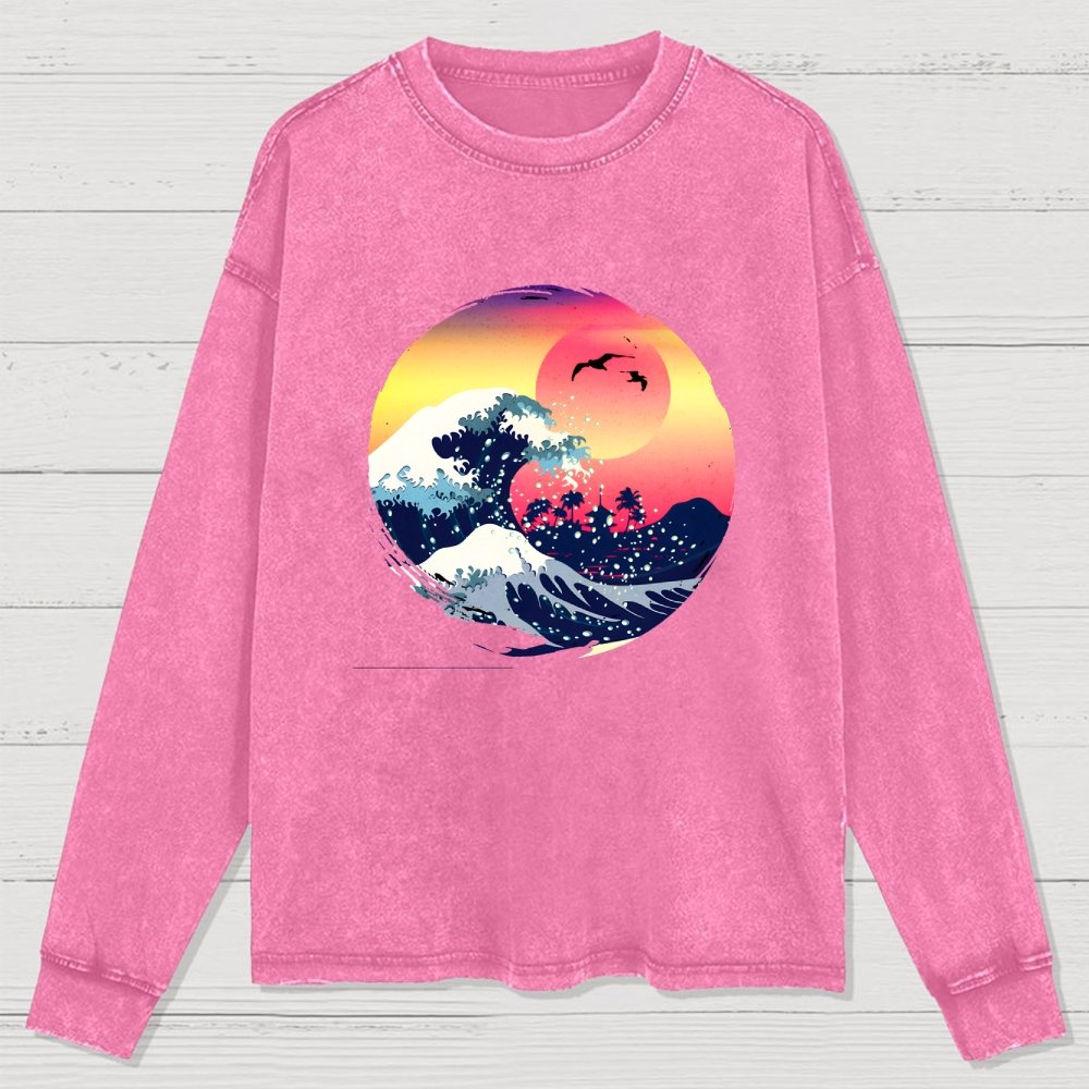 The Great Waves Washed Long Sleeve Tee
