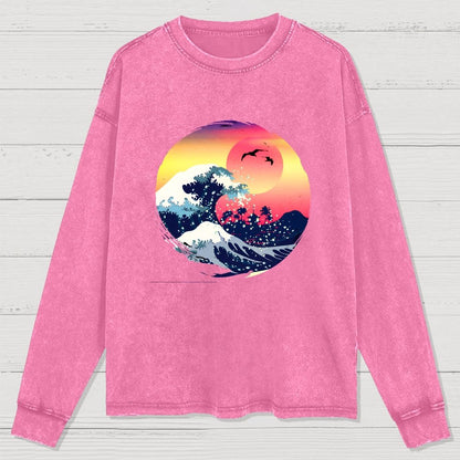 The Great Waves Washed Long Sleeve Tee