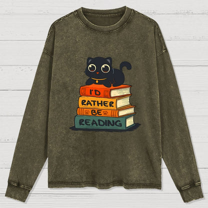 I'd Rather Be Reading Washed Long Sleeve Tee