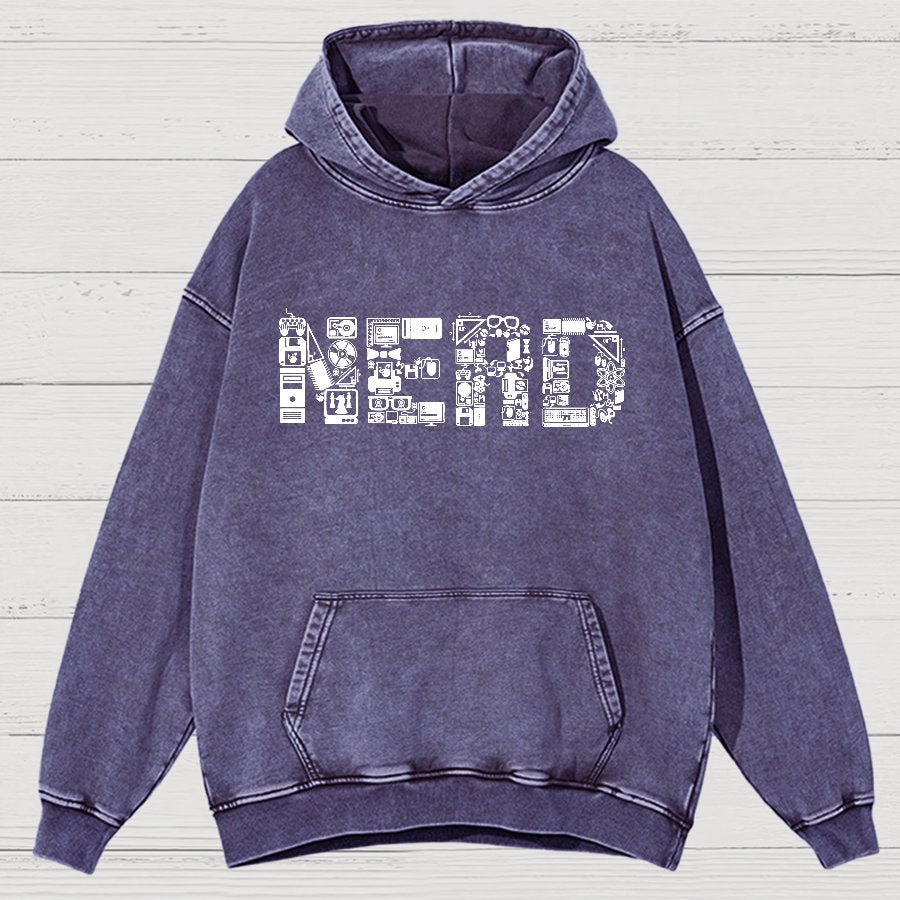 Nerd Vintage Distressed Hoodie