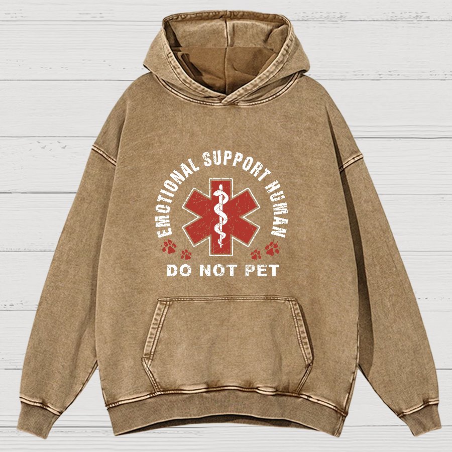 Emotional Support Human Vintage Distressed Hoodie