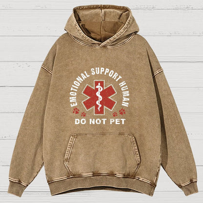 Emotional Support Human Vintage Distressed Hoodie
