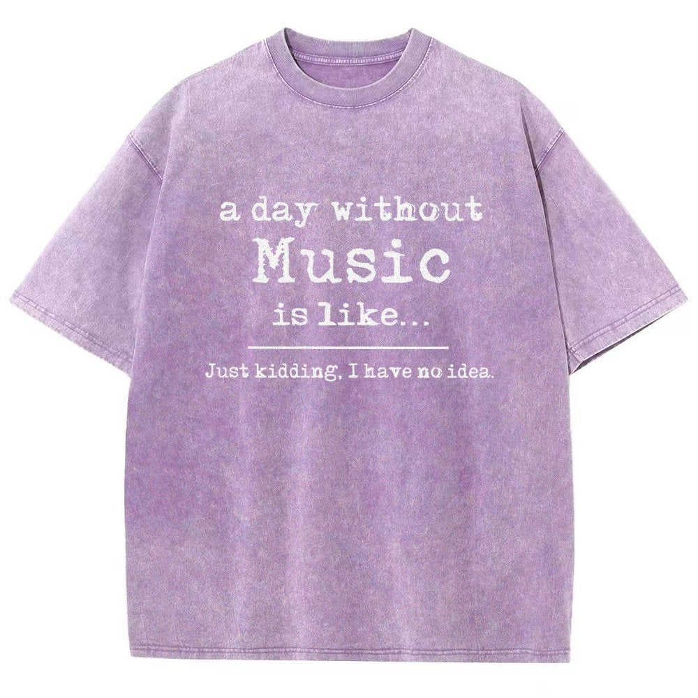 A Day Without Music Is Like Vintage Distressed T-shirt