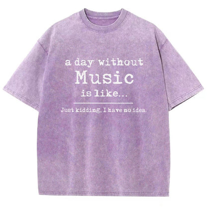 A Day Without Music Is Like Vintage Distressed T-shirt