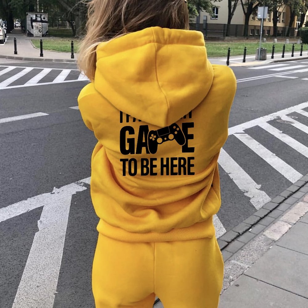 I paused my Game to Be Here Funny Gaming Printed Back Unisex Cotton Hoodie