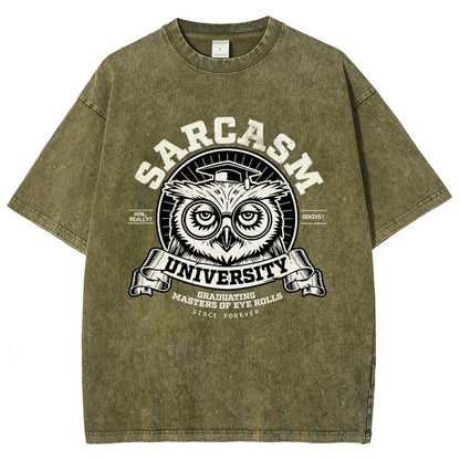 Sarcasm University-Mens-Basic Vintage Distressed T-shirt