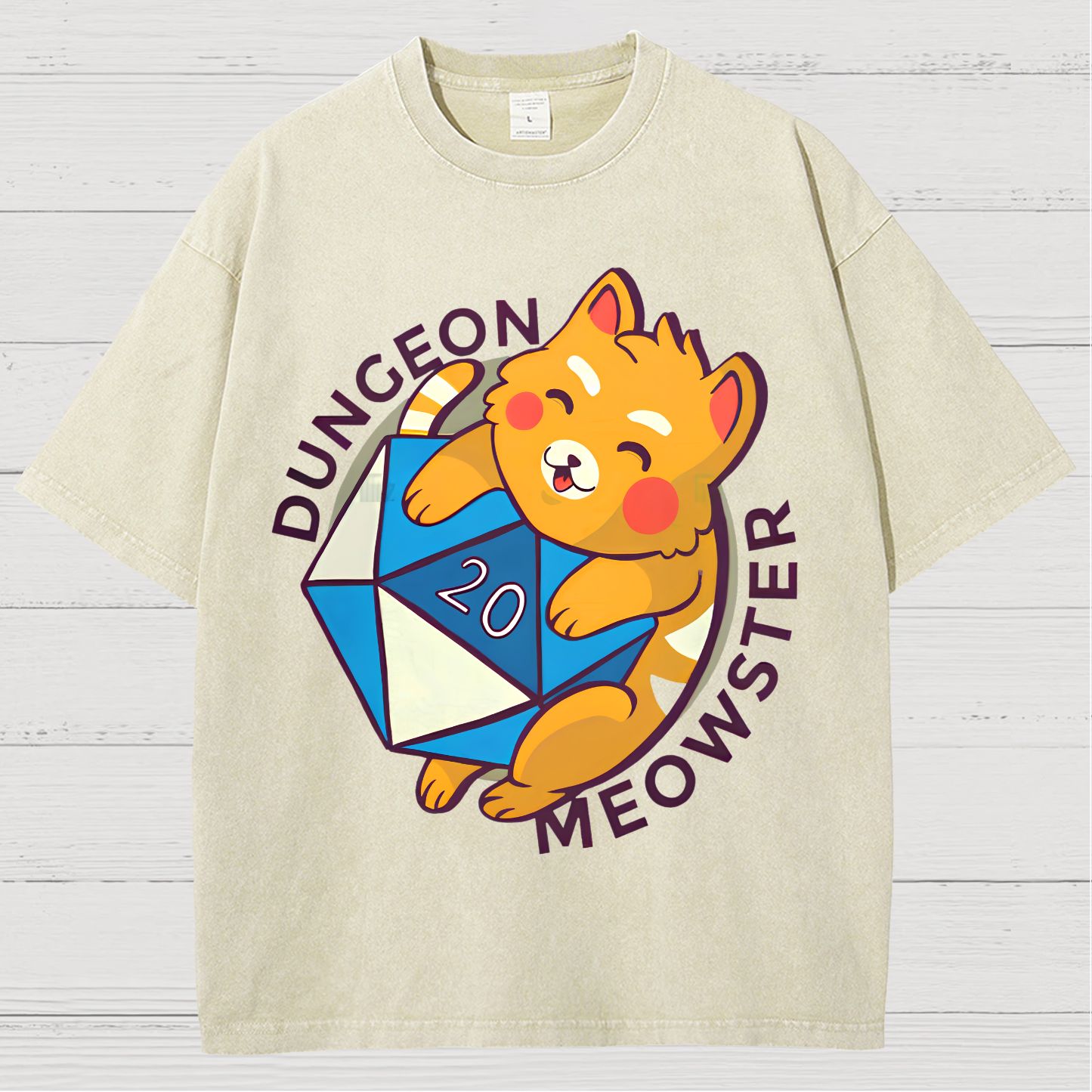 Dungeon Meow Vintage Distressed T-shirt