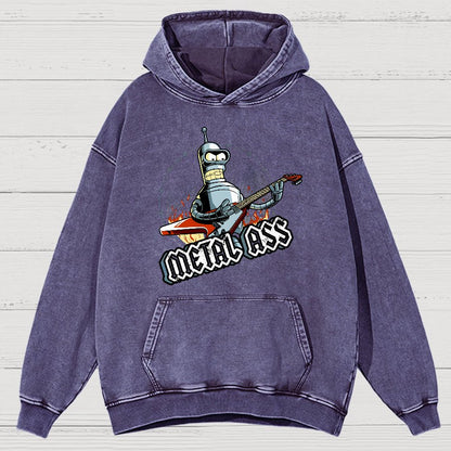 Robot Metal Rock Vintage Distressed Hoodie