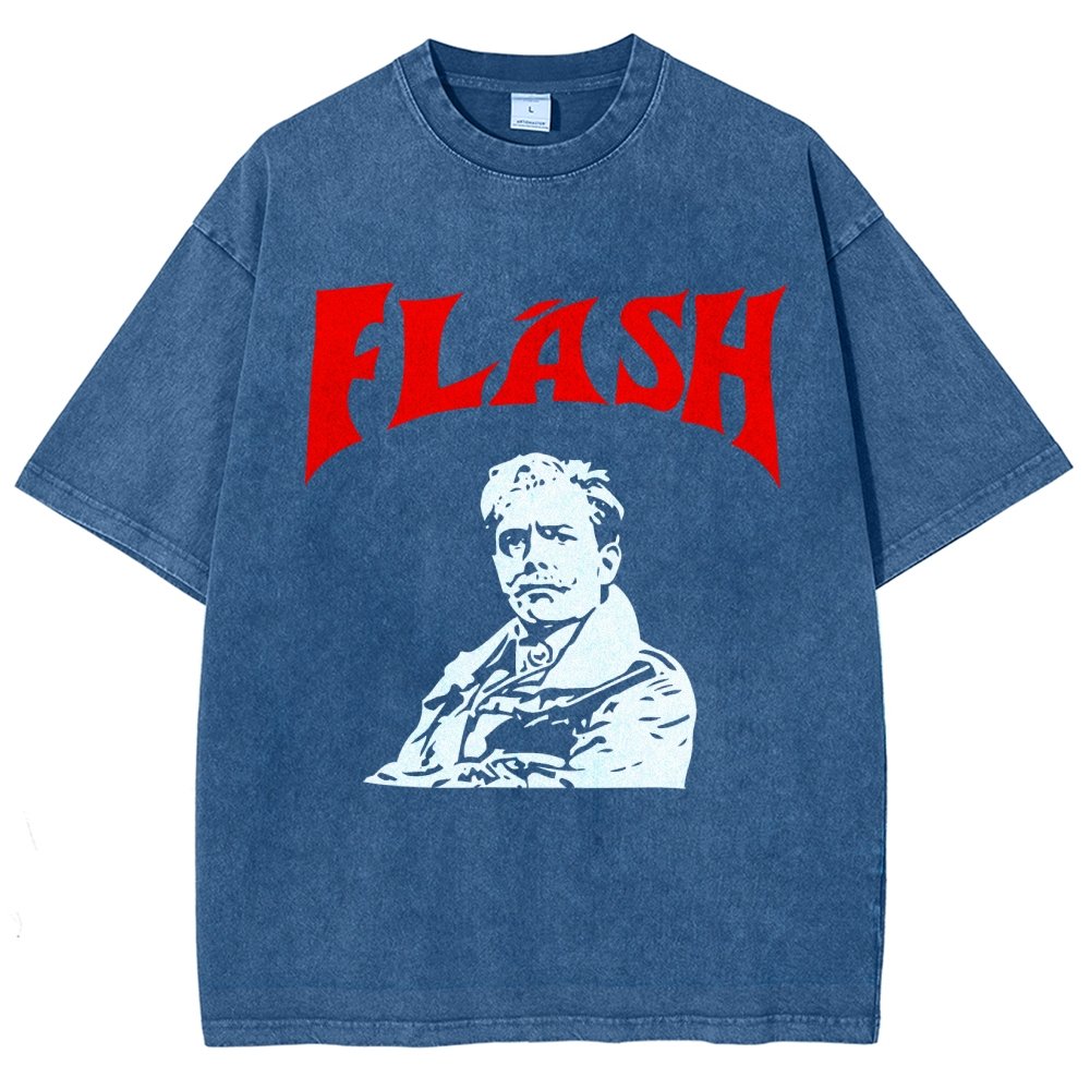 Mister Flashy Flash Spoof Ringer Vintage Distressed T-shirt