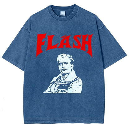 Mister Flashy Flash Spoof Ringer Vintage Distressed T-shirt