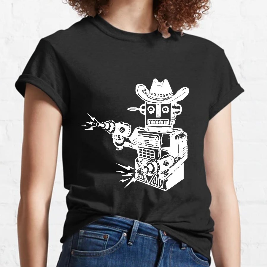 Vintage Cowboy Robot Geeky T-Shirt