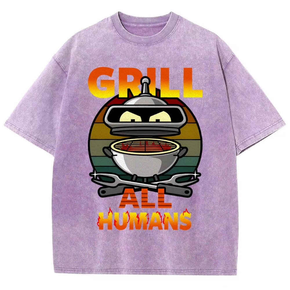 Grill All Humans Vintage Distressed T-shirt