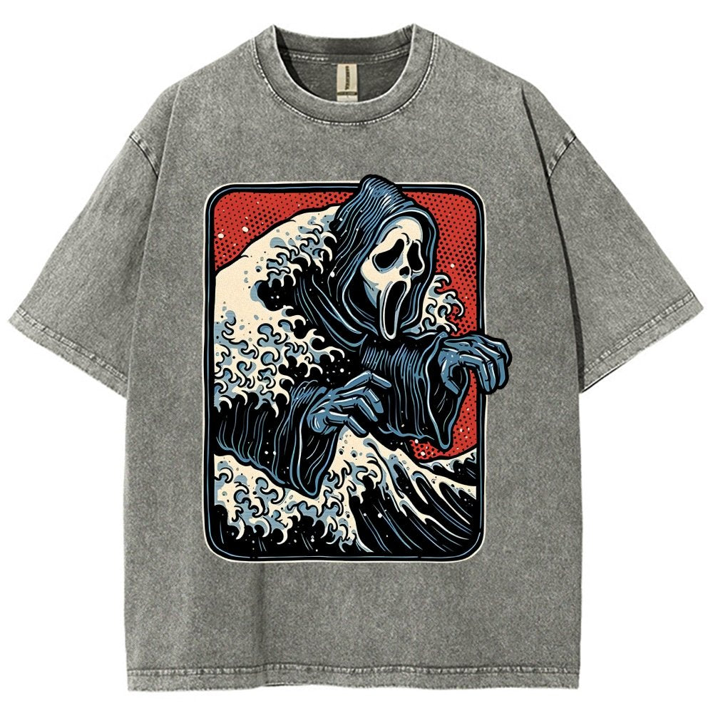 Ghost Wave Vintage Distressed T-shirt