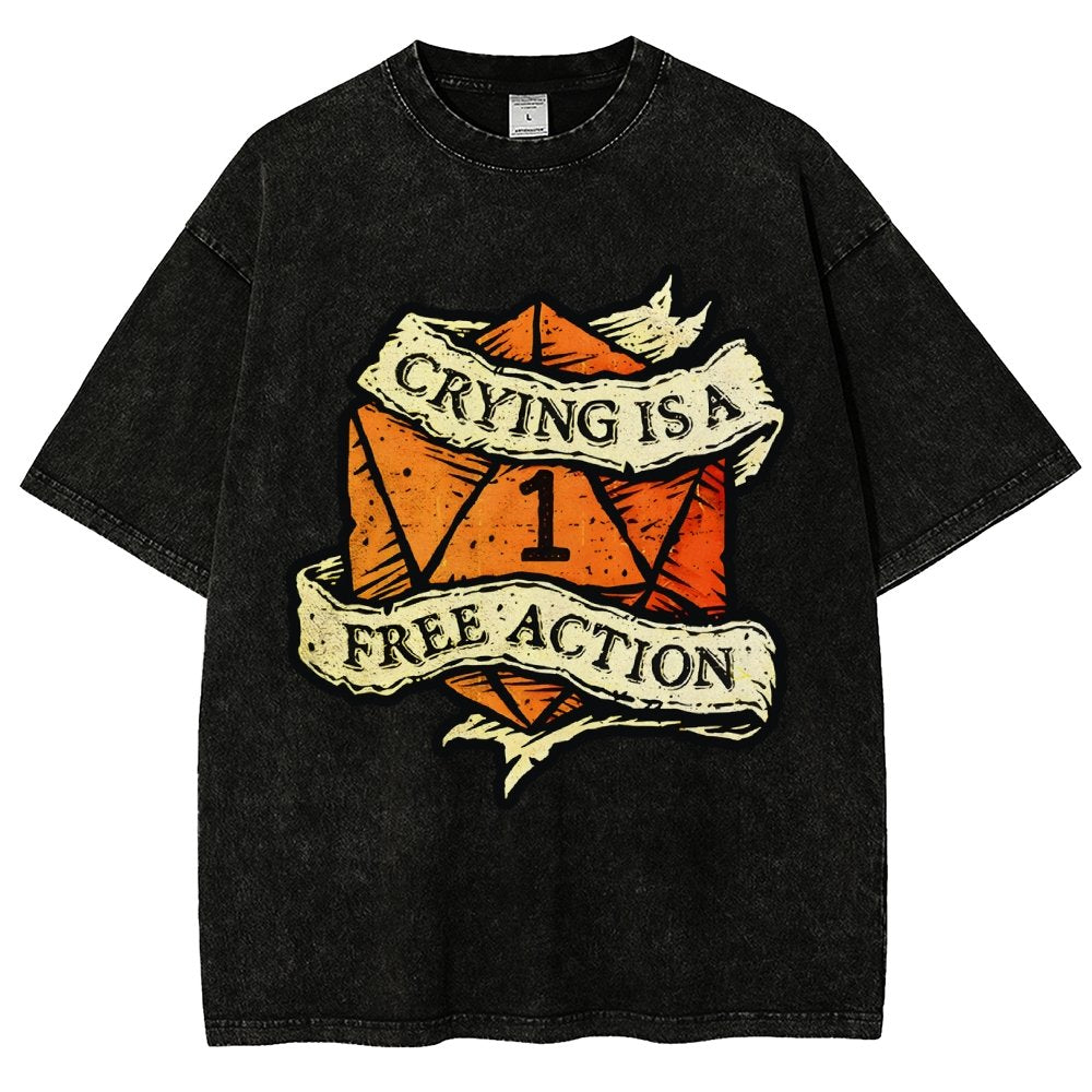 Crying is a free action Vintage Distressed T-shirt