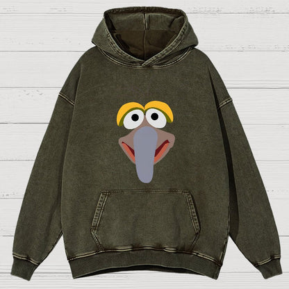 Retro Pop Culture Puppet Face3 Vintage Distressed Hoodie