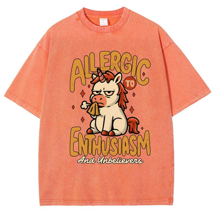 Allergic to Enthusiasm Vintage Distressed T-shirt