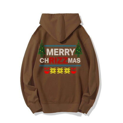 MERRY CHRIZZMAS Printed Back Unisex Cotton Hoodie